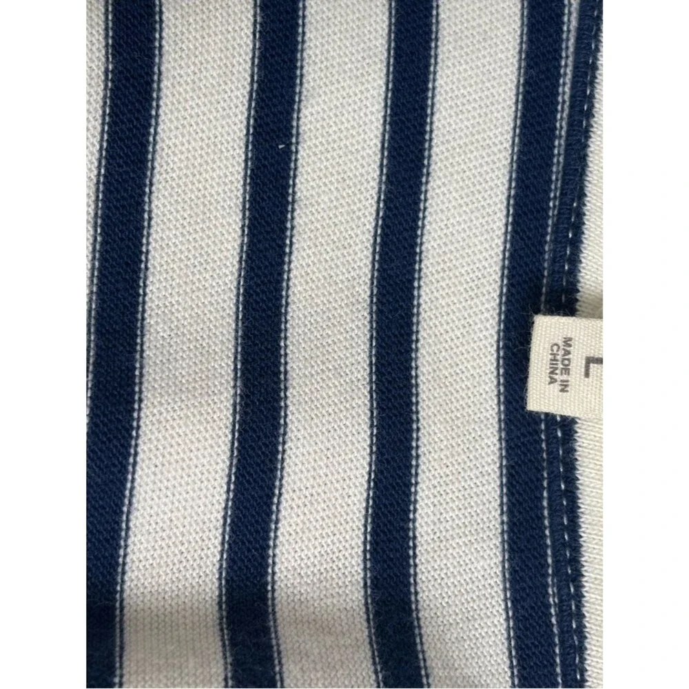J. Crew Women’s L 100% Cotton Striped Navy & Off White Summer Blazer